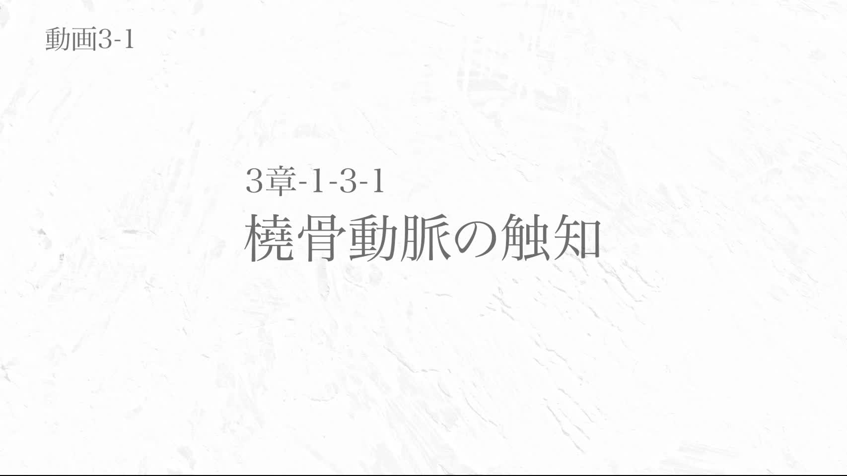 動画3-1 橈骨動脈の触知