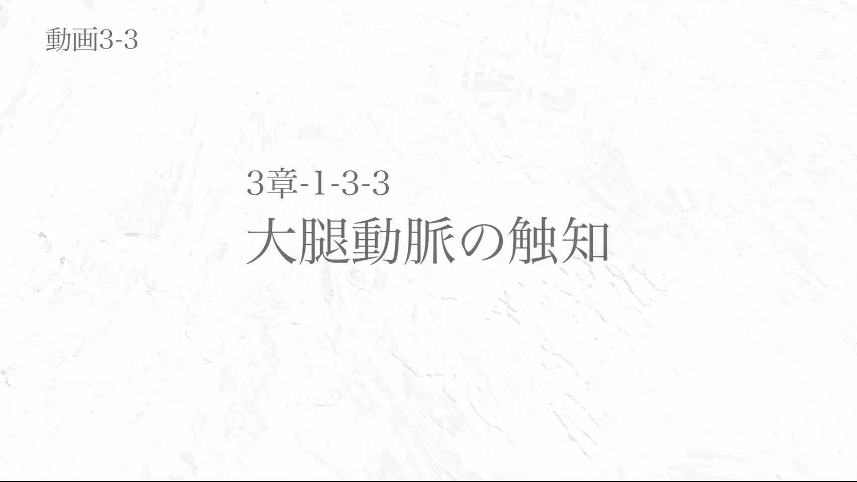 動画3-3 大腿動脈の触知