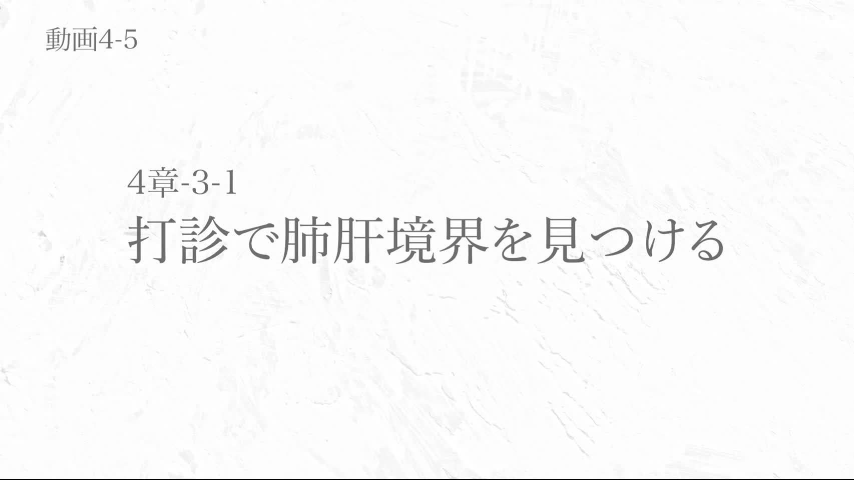 動画4-5 打診で肺肝境界を見つける